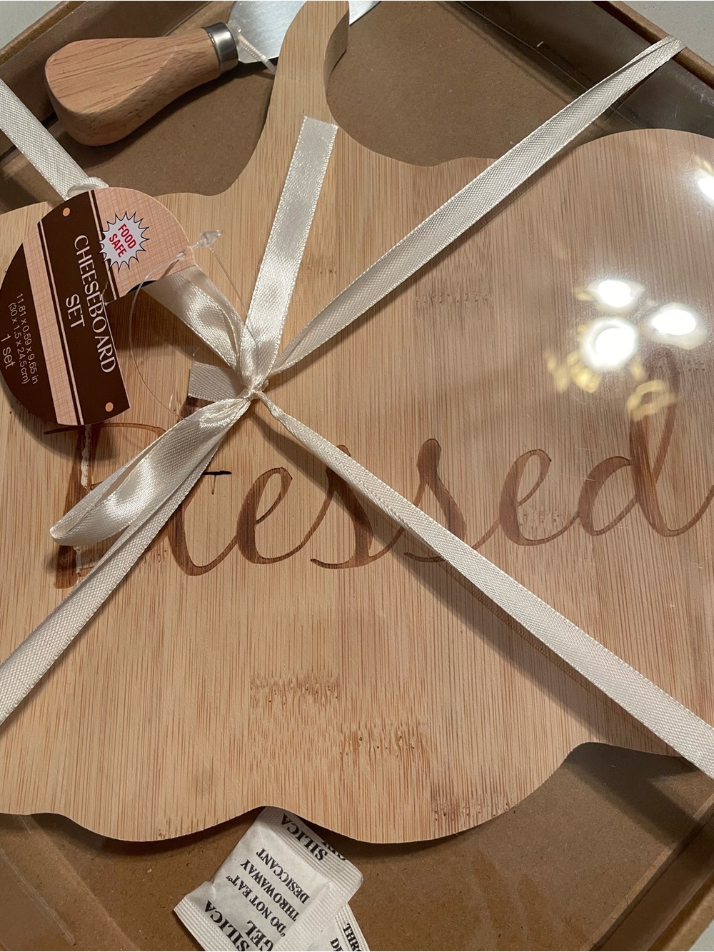 Blessed Bamboo Wooden Pumpkin shaped charcuterie Cheeseboard New
